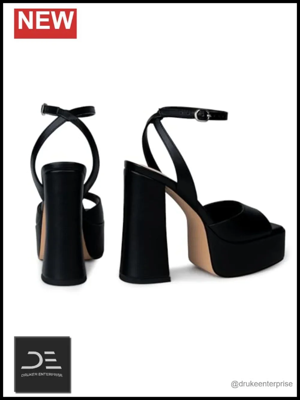 Platform Chunky Heel Sandals Square Open Toe Ankle Strap Dress Pumps Wedding